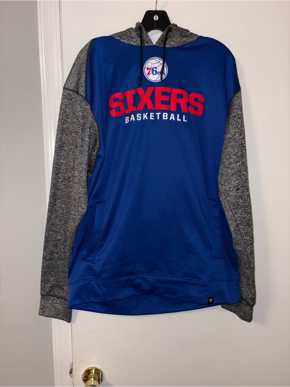 Fanatics Blue & Gray Sixers Basketball Pullover Hoodie